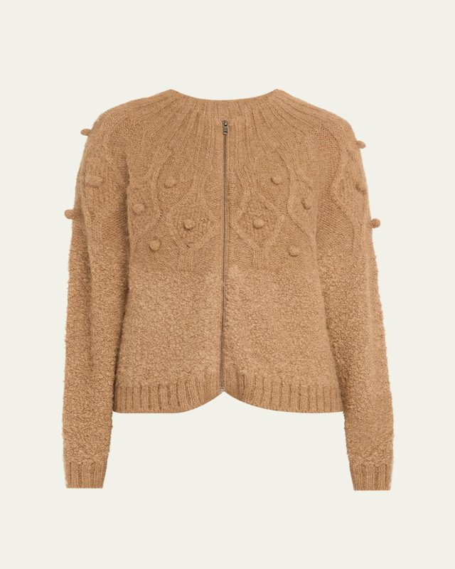 Popcorn Zip Cardigan